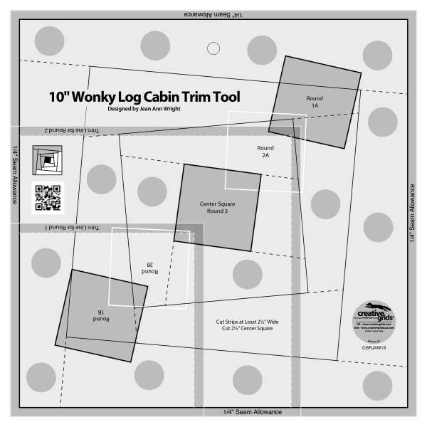 مسطرة لحاف أداة تقليم المقصورة الخشبية مقاس 10 بوصة من Creative Grids - CGRJAW13 - صنع في الولايات المتحدة الأمريكية، 10-1/2 بوصة × 10-1/2 بوصة، خياطة اللحف الأكريليك غير القابلة للانزلاق، الخياطة، الصياغة، مسطرة وقالب